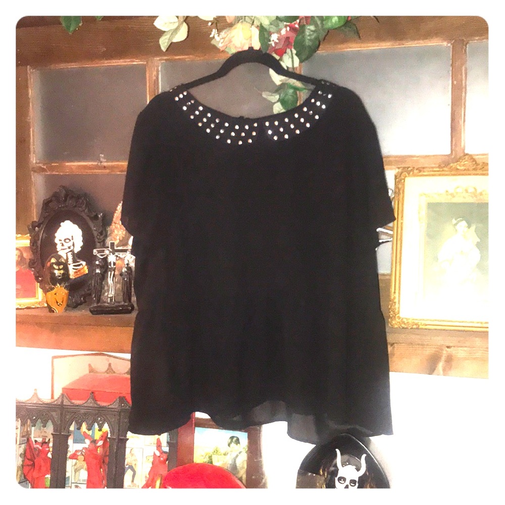 🥀💋Sheer Chiffon Goth Lolita Top💋🥀
